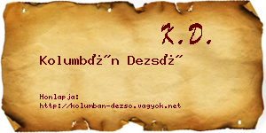 Kolumbán Dezső névjegykártya